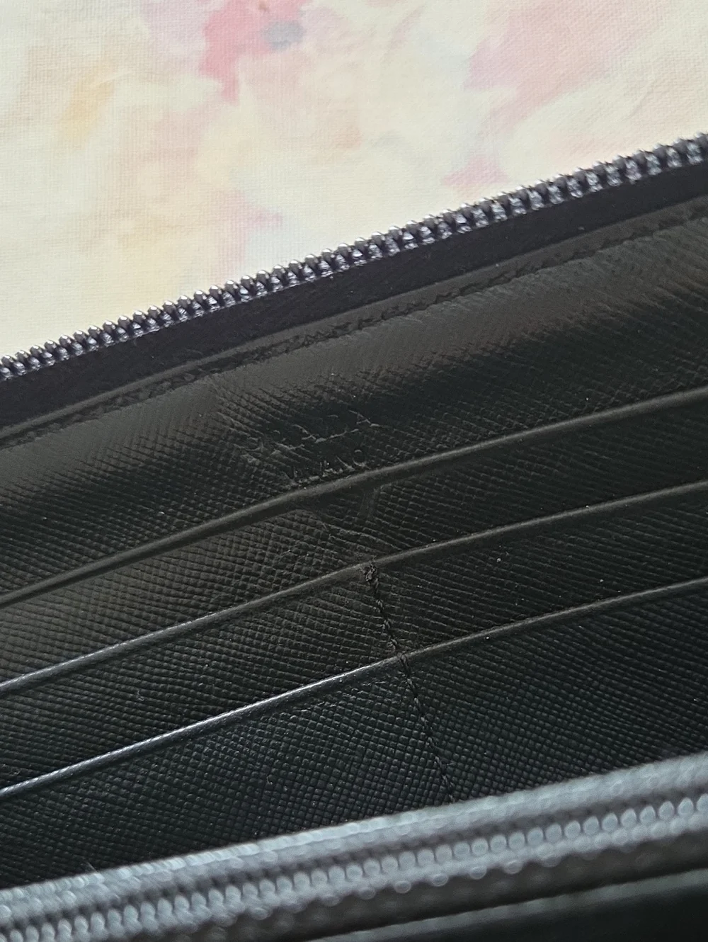 Prada Black Zip-Around Nylon Wallet